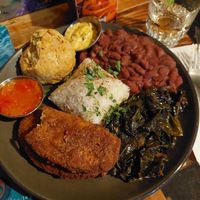 Vegan plate was bananas at Victoria Bar in Portland
