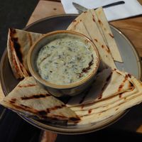 Vegan artichoke spinach dip whuttt at Victoria Bar in Portland