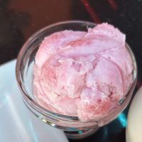 Vegan Strawberry Ice Cream  at Rassam's Creamery in Sheffield