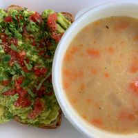 Avocado toast and potato soup at Bowled Life in Palmetto