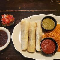 Veggie enchiladas when first arrived at the table. at Laredos Grill in Seattle