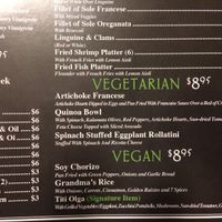 Seperate vegan and veg menu options  at Basil in Staten Island
