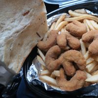 Vegan Shrimp Dinner (replaced the salad with more fries) at Nicky's of Beverly in Chicago