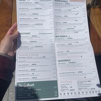 Menu  at Nutbutter in Dublin