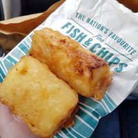 Pineapple fritters at Chesil Chippie in Portland