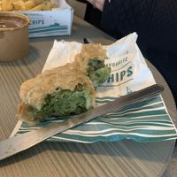 Pea bomb fritterr  at Chesil Chippie in Portland