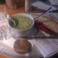 Soup and sandwich at Tibits in Basel