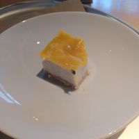Passion fruit cheesecake, vegan and gluten free at Tibits in Basel