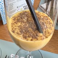  vegan mango lassi  at Tibits in Basel