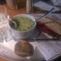 Soup and sandwich at Tibits in Basel