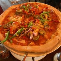 Mexican pizza - hot sauce base (only get this if we really really like hot sauce)   at Fat Badgers Pizza Bar in Queenstown