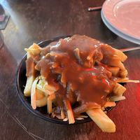Vegan poutine  at Fat Badgers Pizza Bar in Queenstown