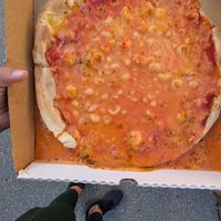 Liquid pizza, or pizza soup. at Fat Badgers Pizza Bar in Queenstown