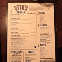 Karte at Otto's Burger - Lange Reihe in Hamburg