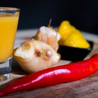 Dr Pepper ginger shot!!  at Friendship Concept in Pai