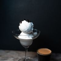 Vegan Italian affogato with a homemade coconut ice cream & a shot of espresso at Friendship Concept in Pai
