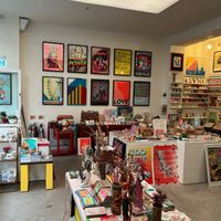 Store full of vibrant colors and fun art and tchotchkes  at Carbon Fresh in London