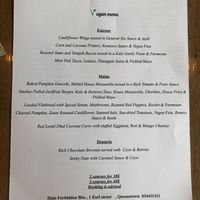  Egan evening menu  at Halo in Queenstown