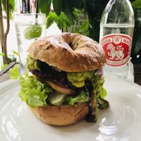 Vegan bagel   at Coffee Stains in Pai