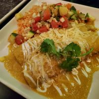 Vegan enchilada at Mercado in Universal City