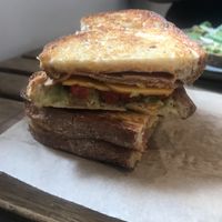 Vegan ham and cheese toastie  at Gardener's Lodge in Camperdown