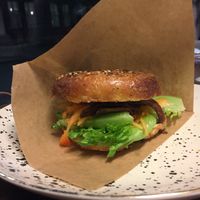 Vege Korea bagel at Bagel House in Aabo