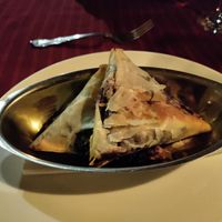 Dessert filo pastry filled with blueberries and cardamom. Wow at Laguna Lodge & Zotz Restaurant in Santa Cruz La Laguna