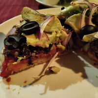 Pizza based made with corn. So good at Laguna Lodge & Zotz Restaurant in Santa Cruz La Laguna