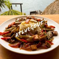 Kum pao veggie stir fry   at Laguna Lodge & Zotz Restaurant in Santa Cruz La Laguna