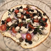 With vegan chicken  at Pieology in Dublin