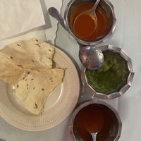 Papadums with house sauces  at India Palace in Medford