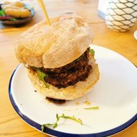 Bbq lentil burger at Harbour Kitchen in Cowes