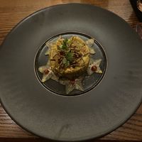 Sweet potato shakarkandi, starfruit, crispy okraa #Veganuary at Indian Accent in New York City