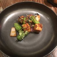 Tofu with shishito peppers from tasting menu at Indian Accent in New York City