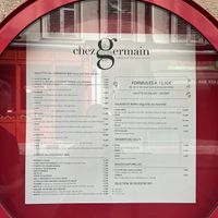 Menu   at Chez Germain in Paris