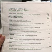 the menu at Chez Germain in Paris