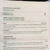 the menu at Chez Germain in Paris