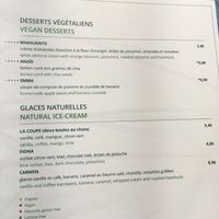 the menu at Chez Germain in Paris