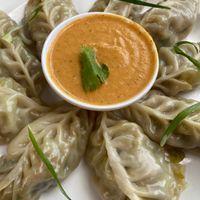 Mo:Mo, steamed dumplings full of flavourful vegetables with a spicy dip at Forest & Plate in Kathmandu