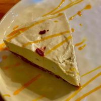 Vegan Cashew Cake: nice, but not to die for… consistency was odd as it was kept in the freezer and then microwaved, there were frozen, firm parts and warmer, mousse-like ones  at Forest & Plate in Kathmandu