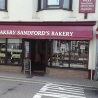outside at Sandford's Bakery in Great Torrington