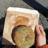 Sprinkle donut at Fergbaker in Queenstown