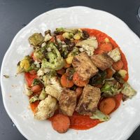 Blackened Tofu Hominy Hash  at Bird's Nest Cafe in Nashville