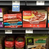 Tofurky lunch meat, lightlife meats, vegan kimchi and other vegan products. at Food Lion in Berkeley Springs