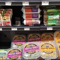 Tofu, vegan dumplings, lightlife sausage and tofurky sausage. at Food Lion in Berkeley Springs