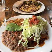 Mushroom polenta (top), enchiladas (bottom) at Ravens' Restaurant in Mendocino