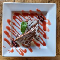 Mint Chocolate Ganache Tart at Ravens' Restaurant in Mendocino