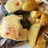 Portobello Benedict  at Ravens' Restaurant in Mendocino