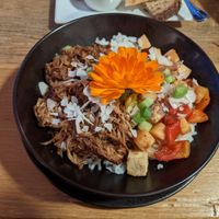 Kahlua Mushroom and Coconut Rice at Ravens' Restaurant in Mendocino