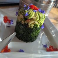 Kale, cauliflower and avocado stack at Ravens' Restaurant in Mendocino